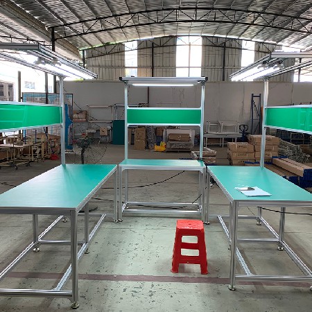流水線U型線工作臺(tái)批發(fā) 鋁合金實(shí)驗(yàn)電子車間操作臺(tái) 防靜電工作臺(tái)